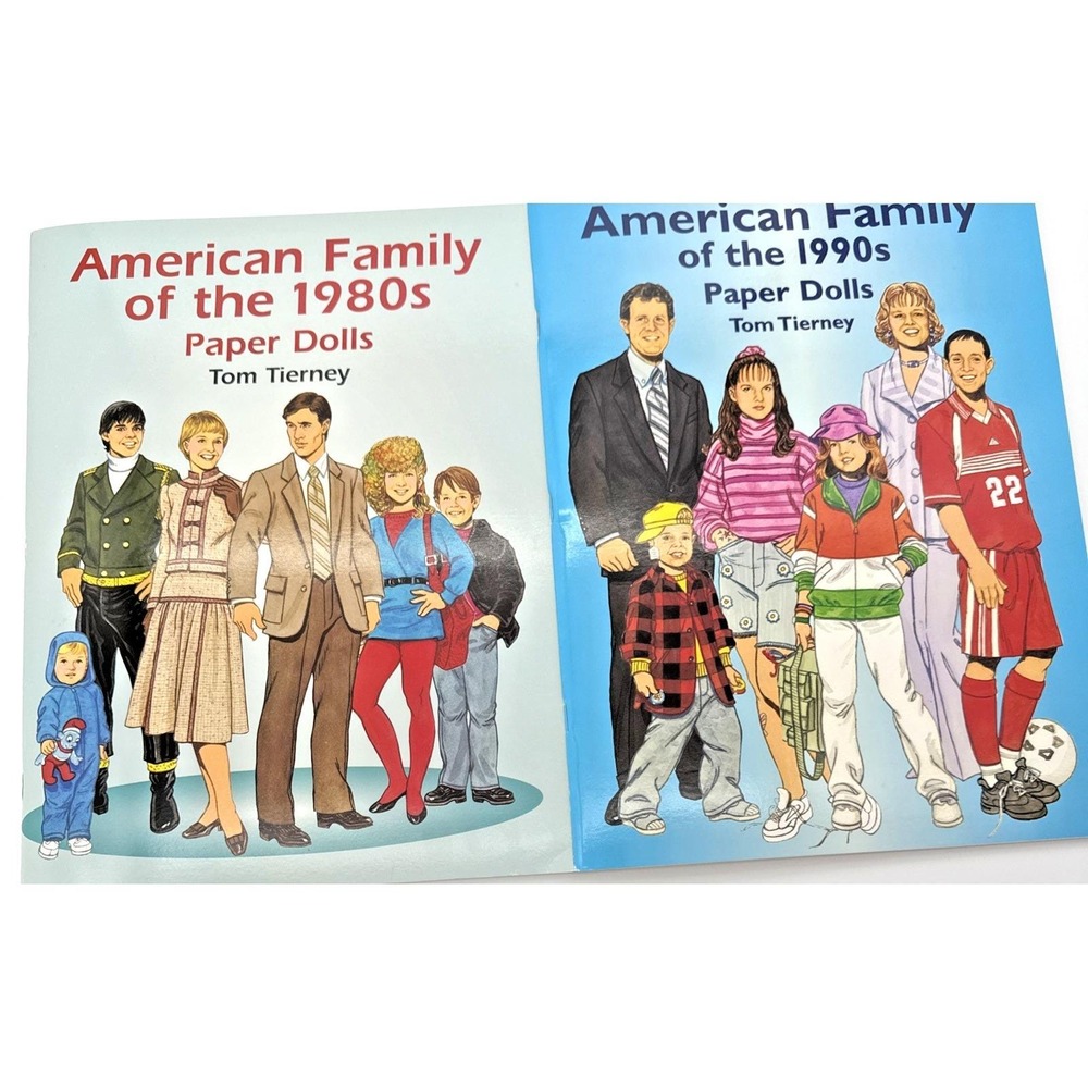Paper Dolls American Family Of The 1980 1990s Fashion History Uncut Lot of 2 Vtg